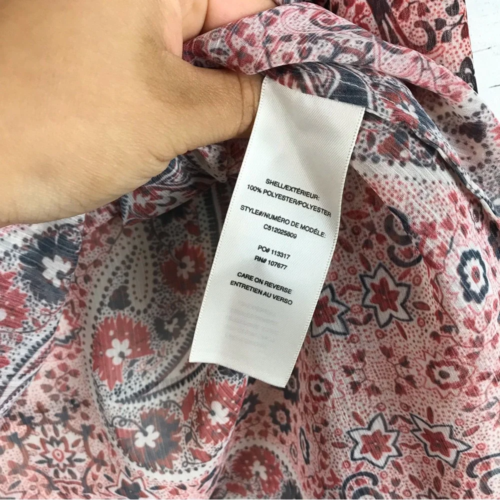 Alice and Olivia Anabel Tie Front Blouse Paisley Print, Size Small - Picture 9 of 9